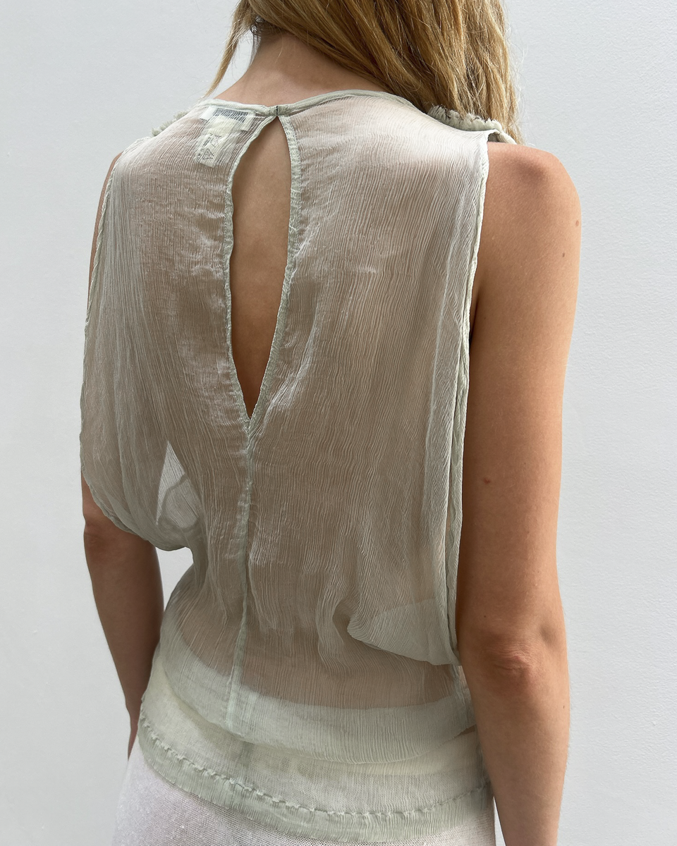 Dries Van Noten Sheer Draped Blouse