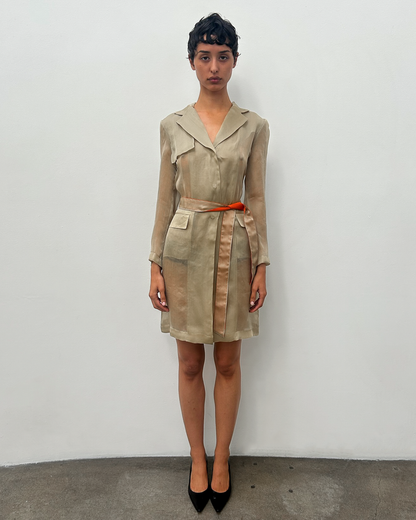 Alberta Ferretti Sheer Silk Trench Coat