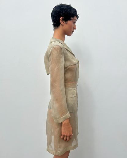 Alberta Ferretti Sheer Silk Trench Coat