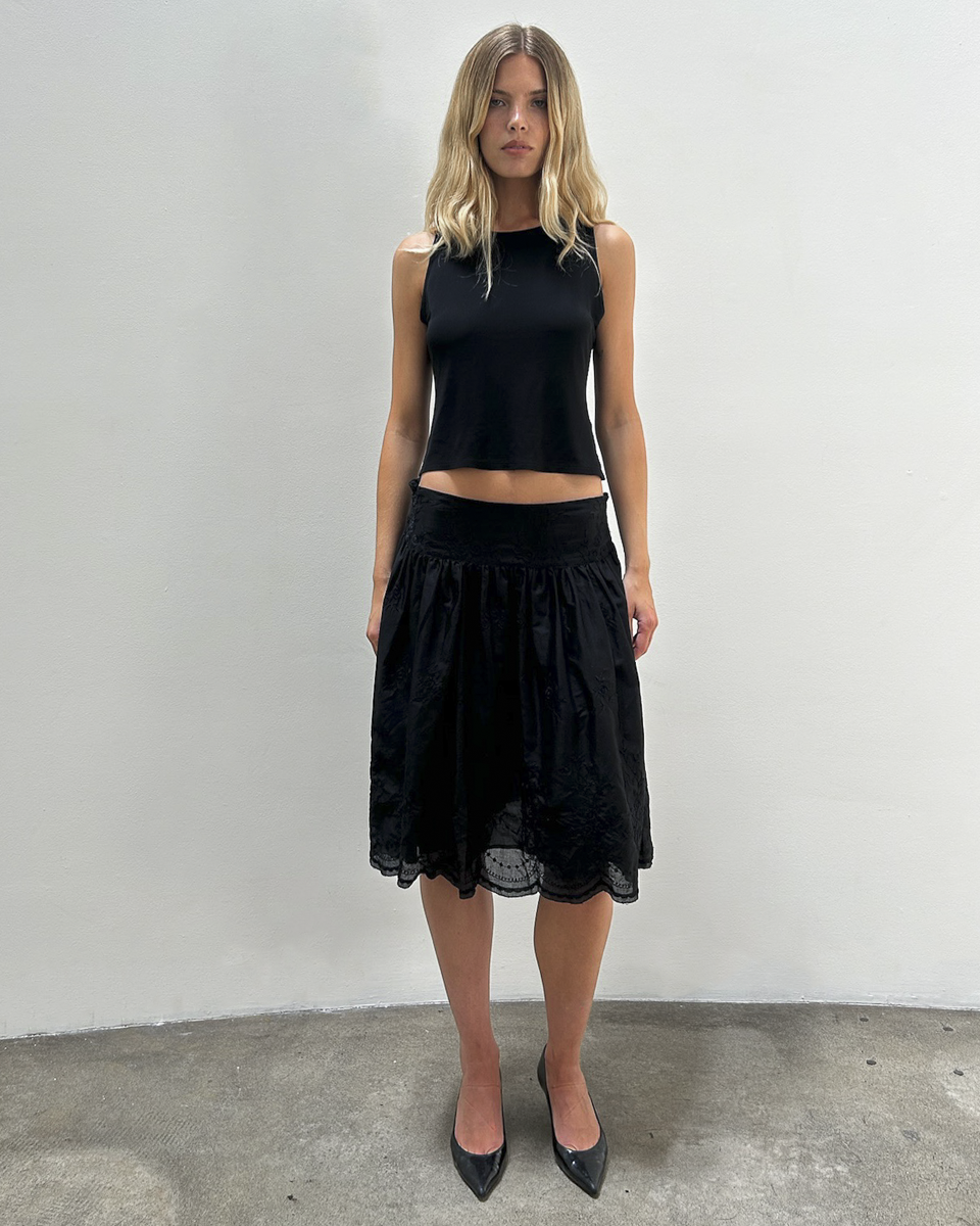 Blumarine Cotton Floral Skirt