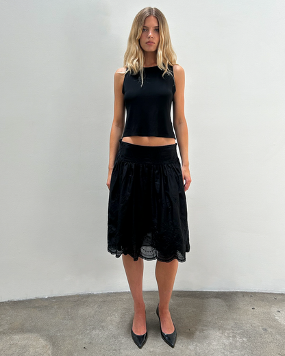 Blumarine Cotton Floral Skirt