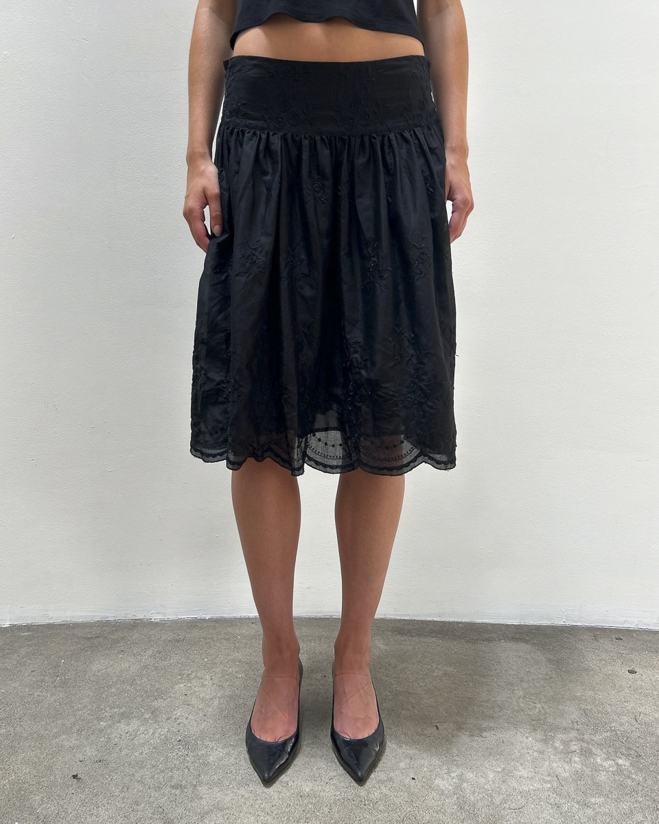 Blumarine Cotton Floral Skirt