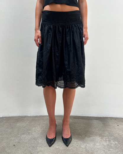 Blumarine Cotton Floral Skirt