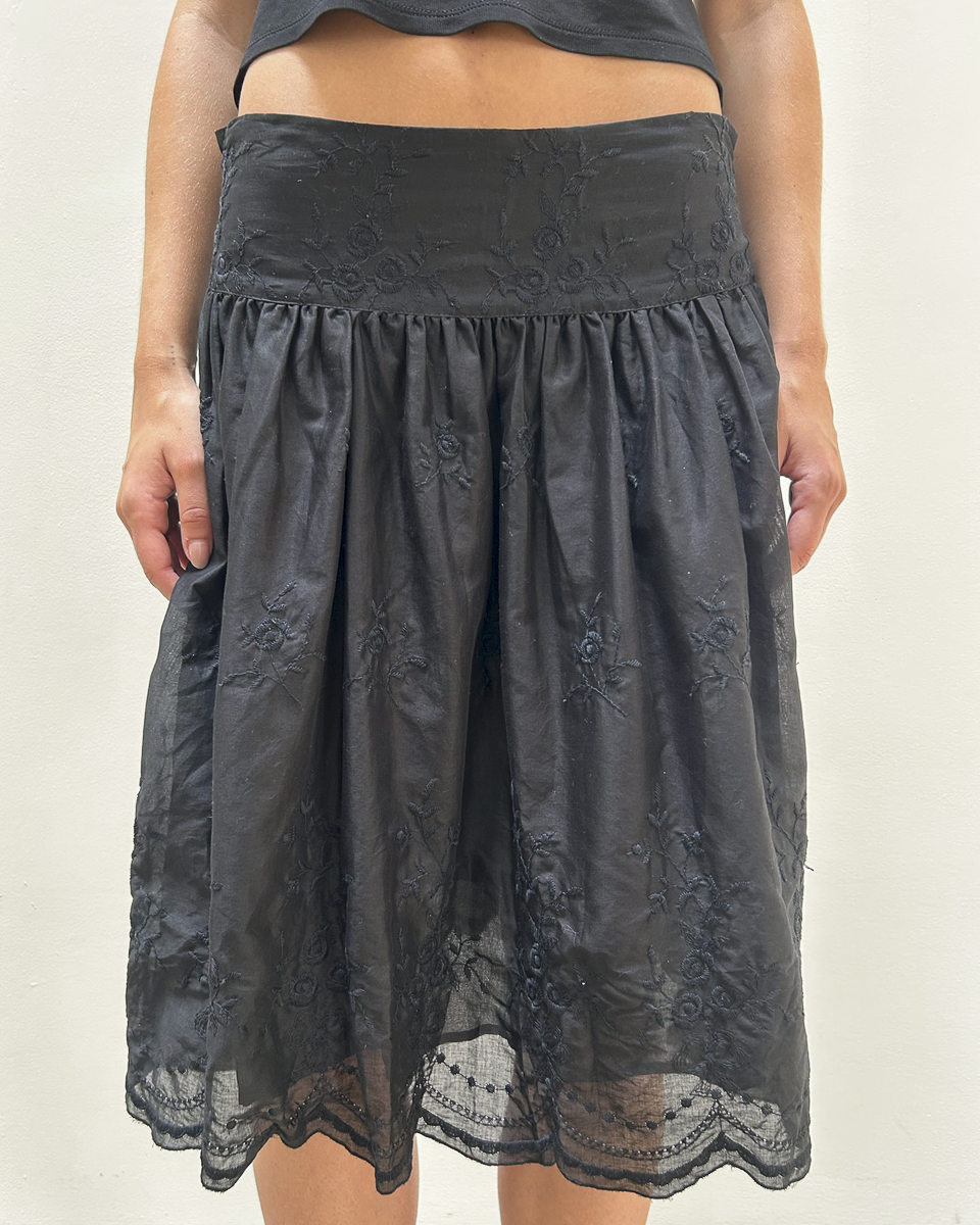 Blumarine Cotton Floral Skirt