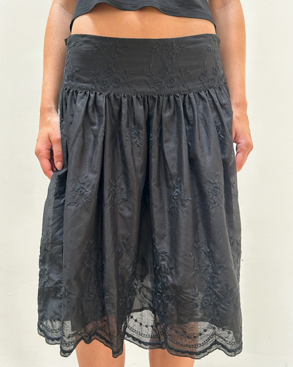 Blumarine Cotton Floral Skirt