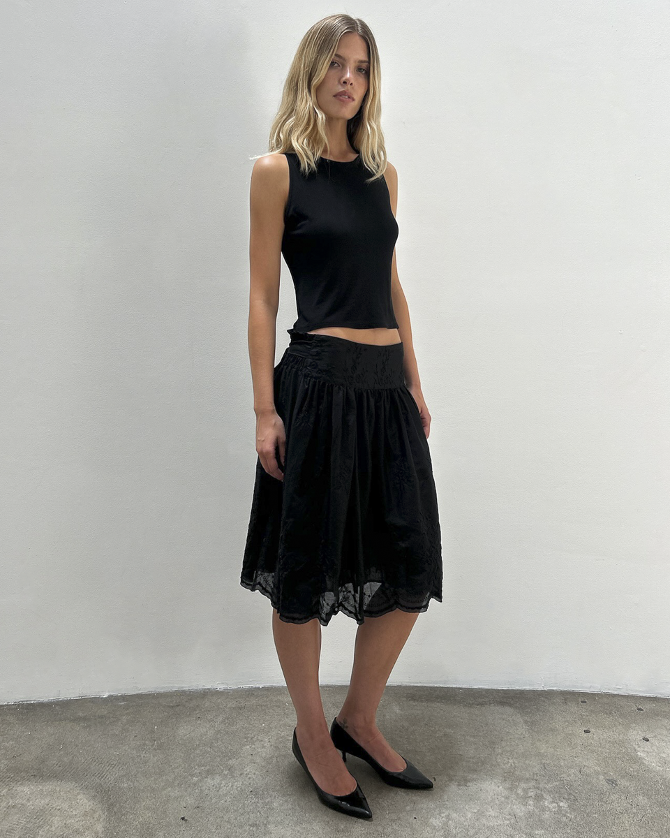 Blumarine Cotton Floral Skirt
