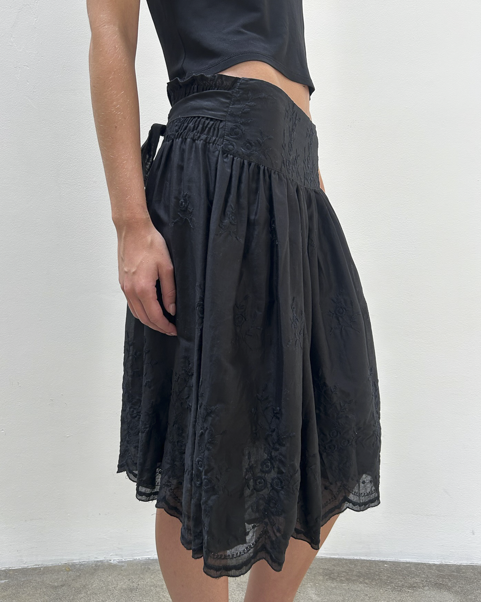 Blumarine Cotton Floral Skirt