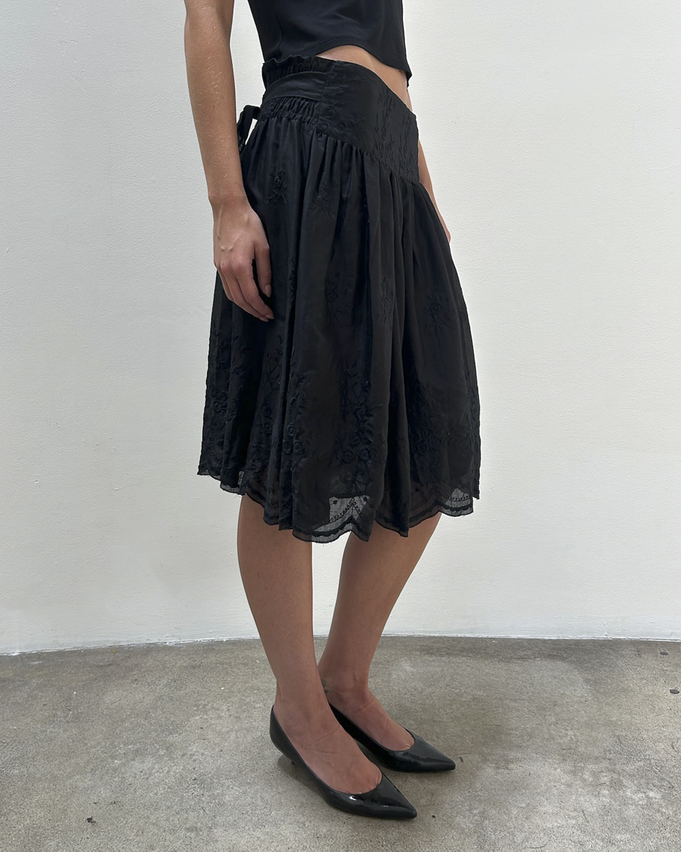 Blumarine Cotton Floral Skirt