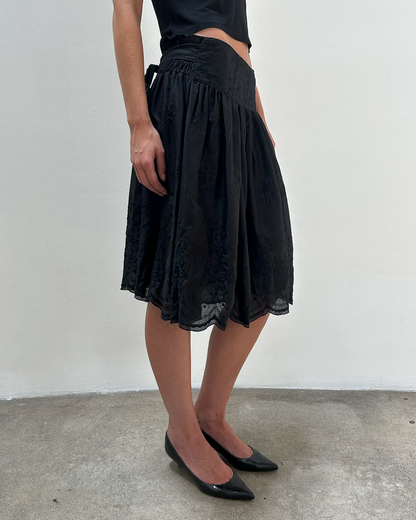Blumarine Cotton Floral Skirt