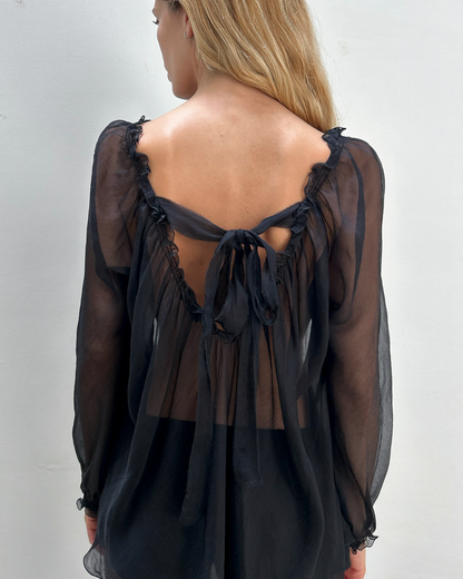 Alberta Ferretti Sheer Silk Blouse