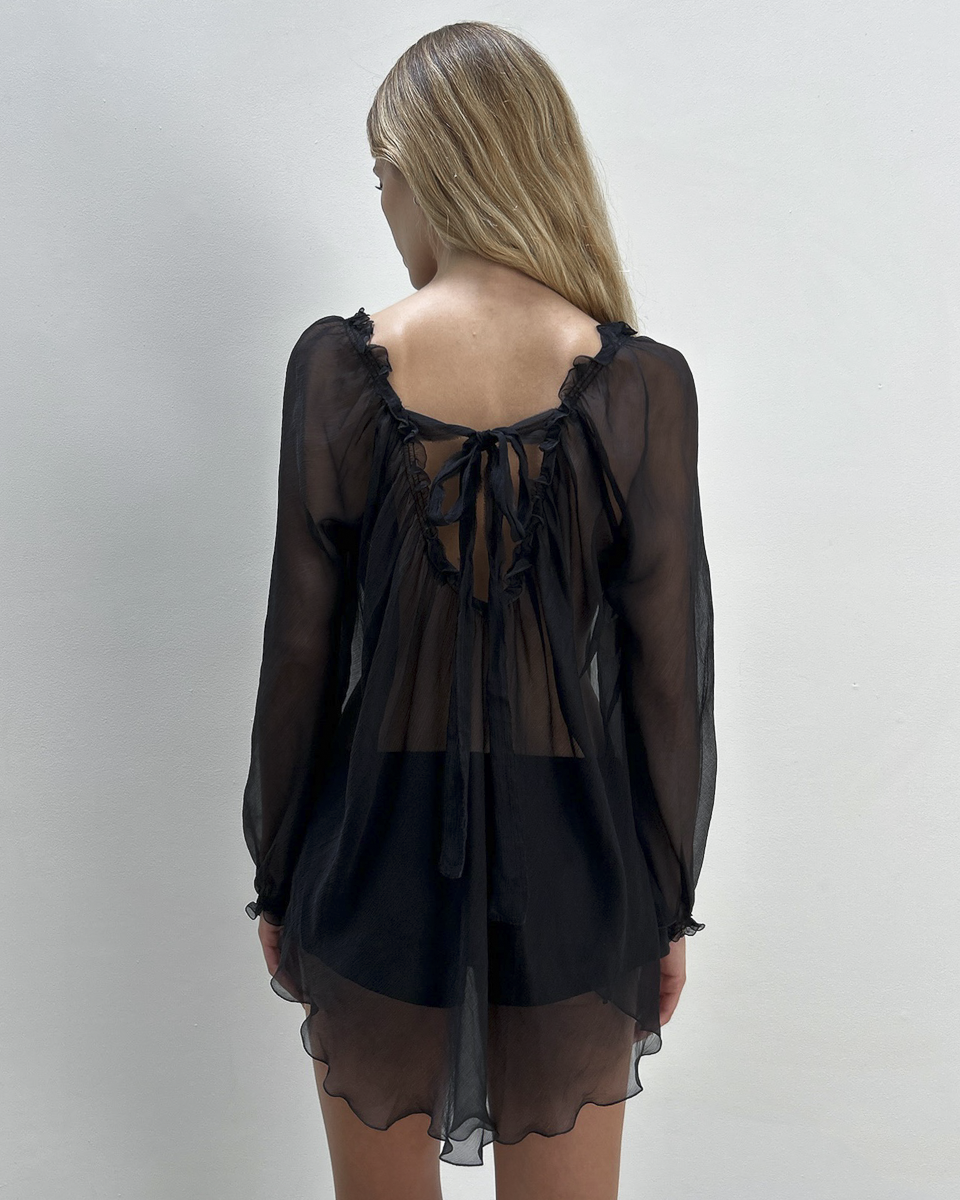Alberta Ferretti Sheer Silk Blouse