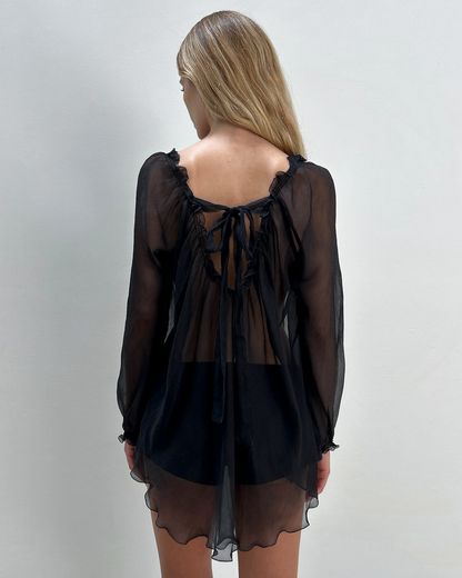 Alberta Ferretti Sheer Silk Blouse