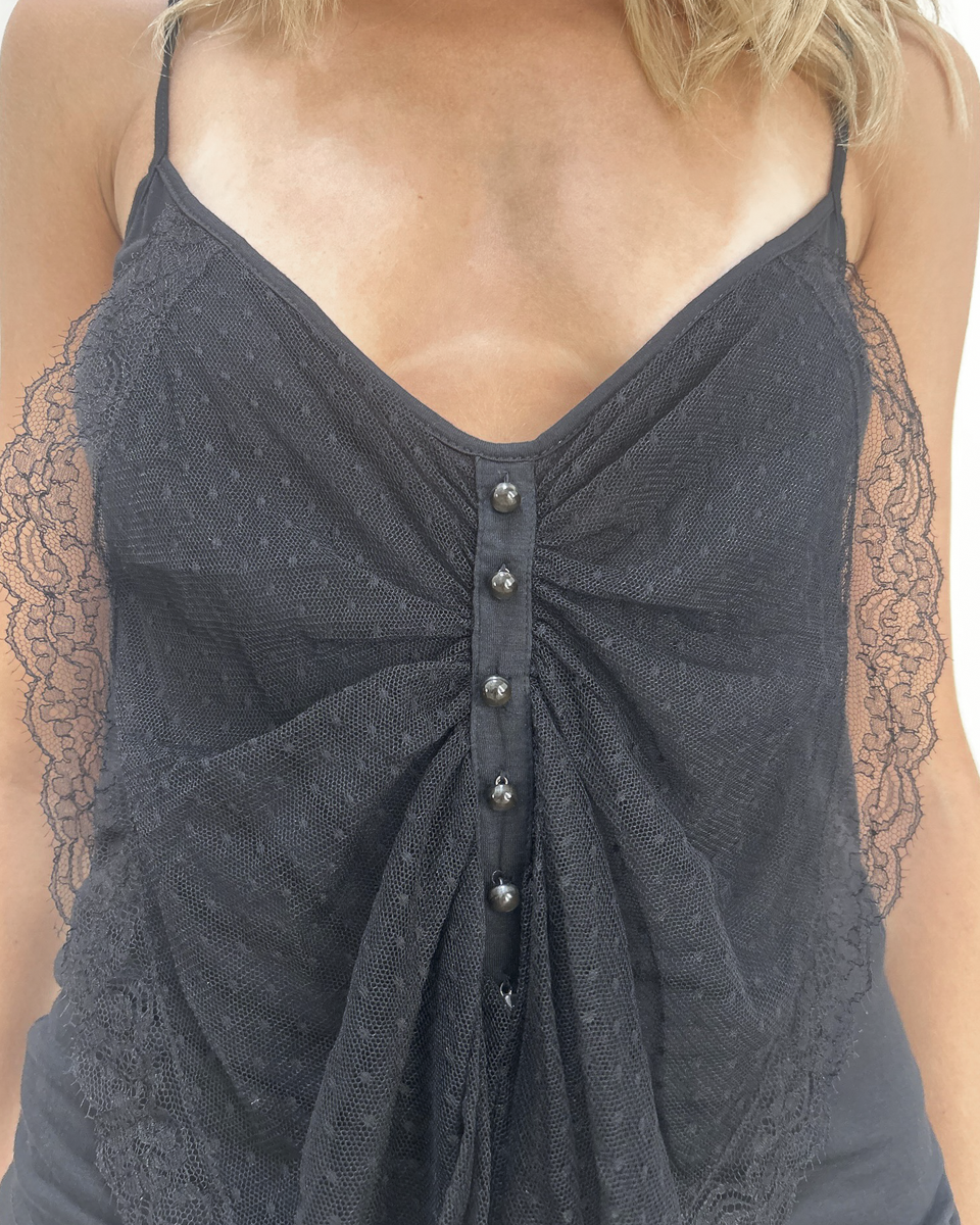 Antonio Berardi Lace Ruffle Tank Top