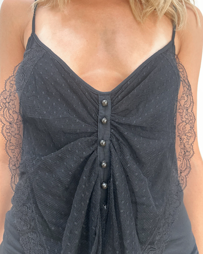 Antonio Berardi Lace Ruffle Tank Top
