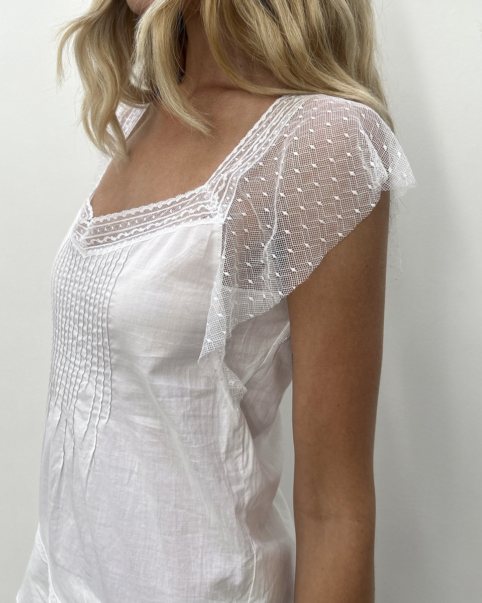 Vanessa Bruno Cotton Pointelle Top