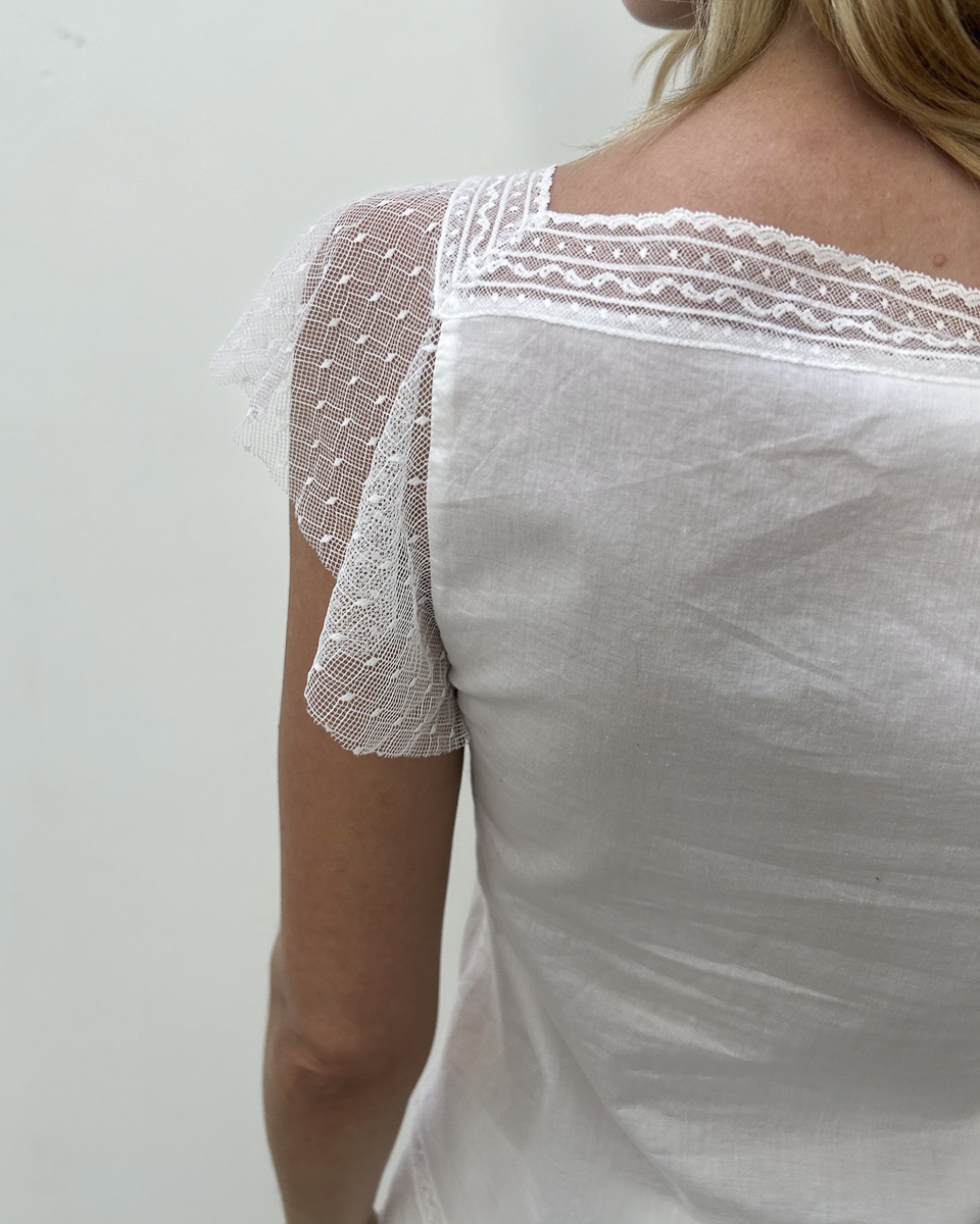 Vanessa Bruno Cotton Pointelle Top