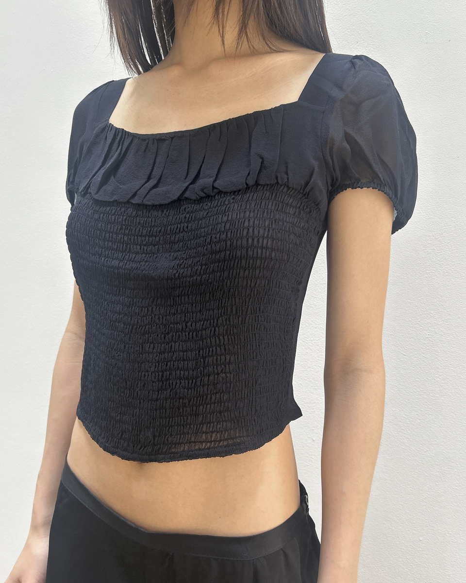 Emporio Armani Sheer Silk Babydoll Top