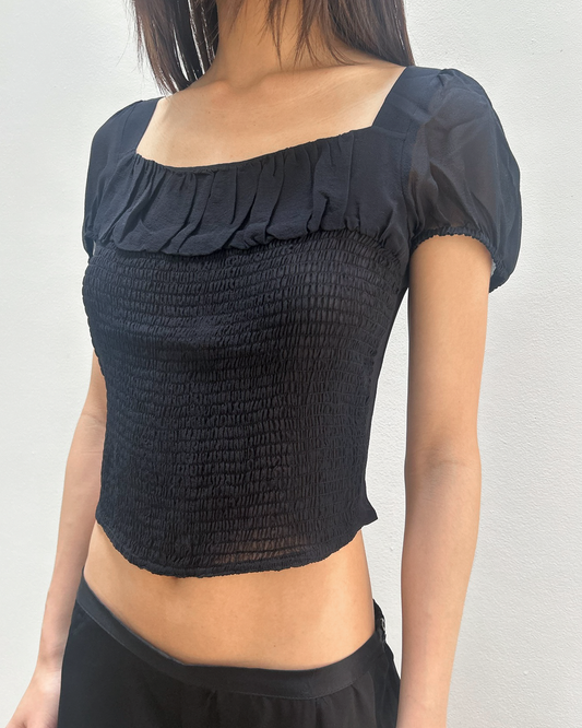 Emporio Armani Sheer Silk Babydoll Top