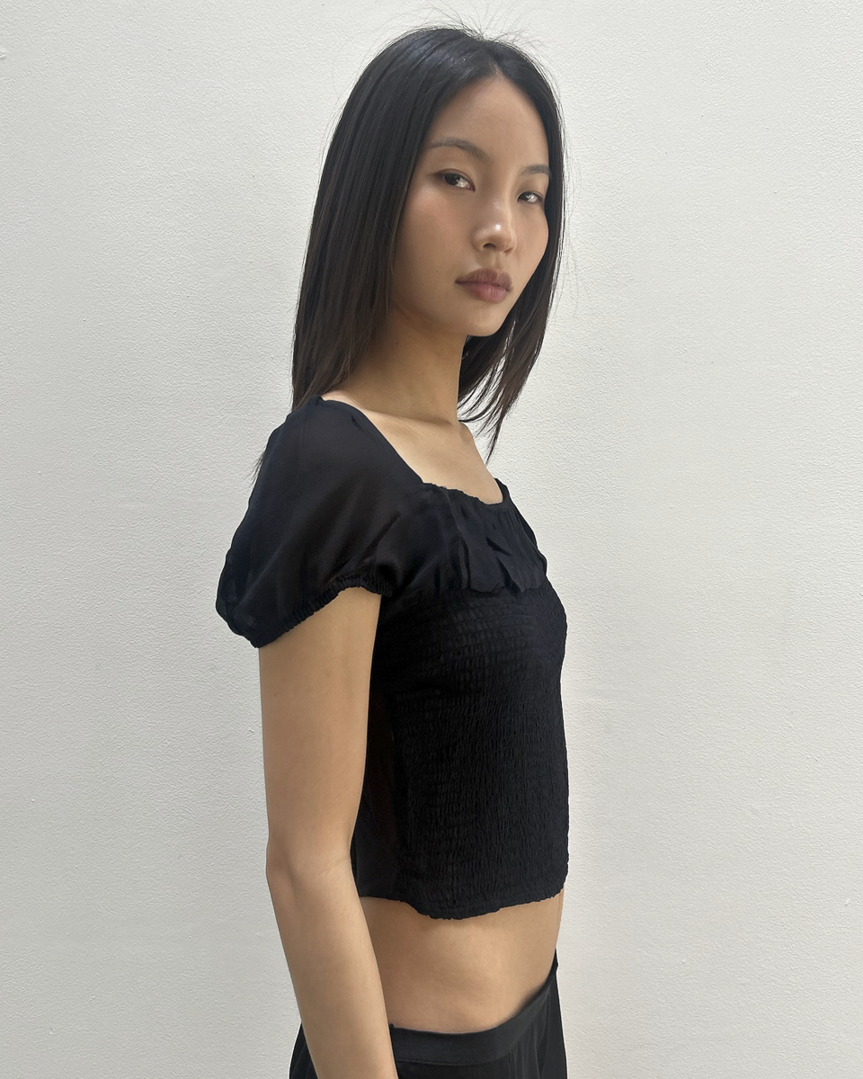 Emporio Armani Sheer Silk Babydoll Top