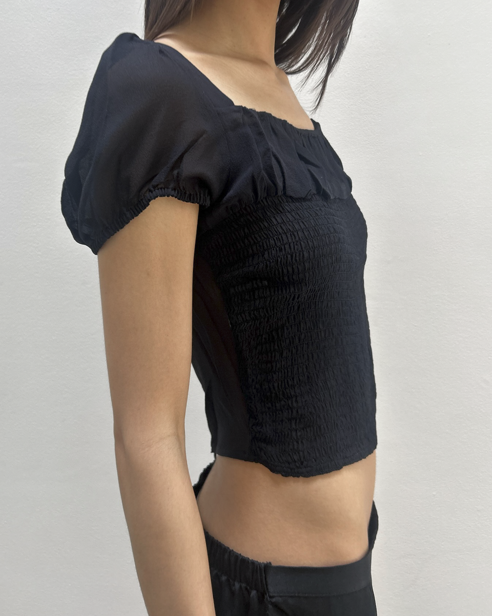 Emporio Armani Sheer Silk Babydoll Top