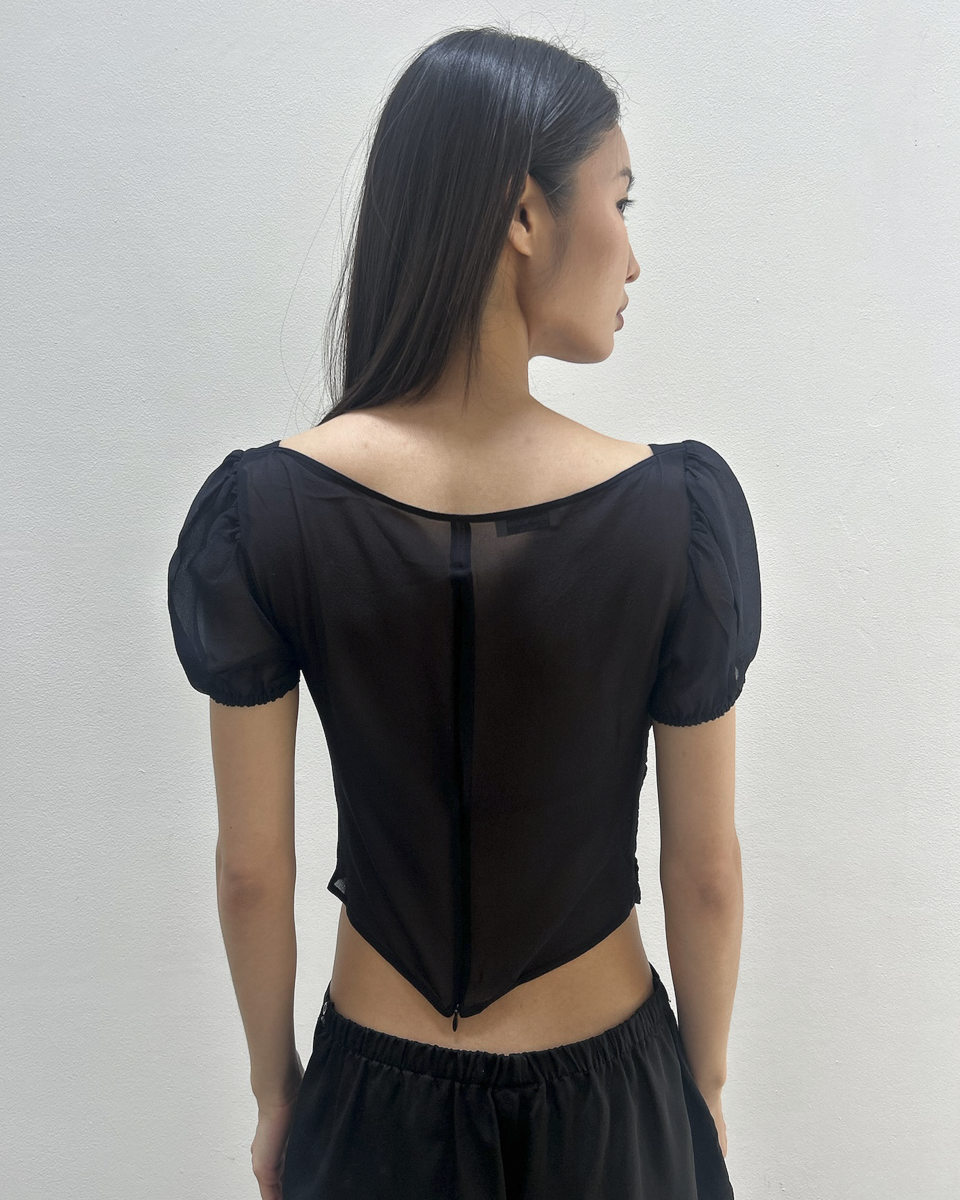 Emporio Armani Sheer Silk Babydoll Top