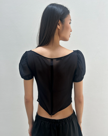 Emporio Armani Sheer Silk Babydoll Top