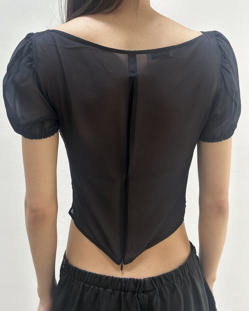 Emporio Armani Sheer Silk Babydoll Top