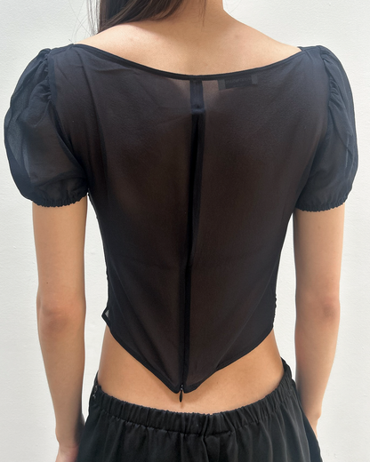 Emporio Armani Sheer Silk Babydoll Top