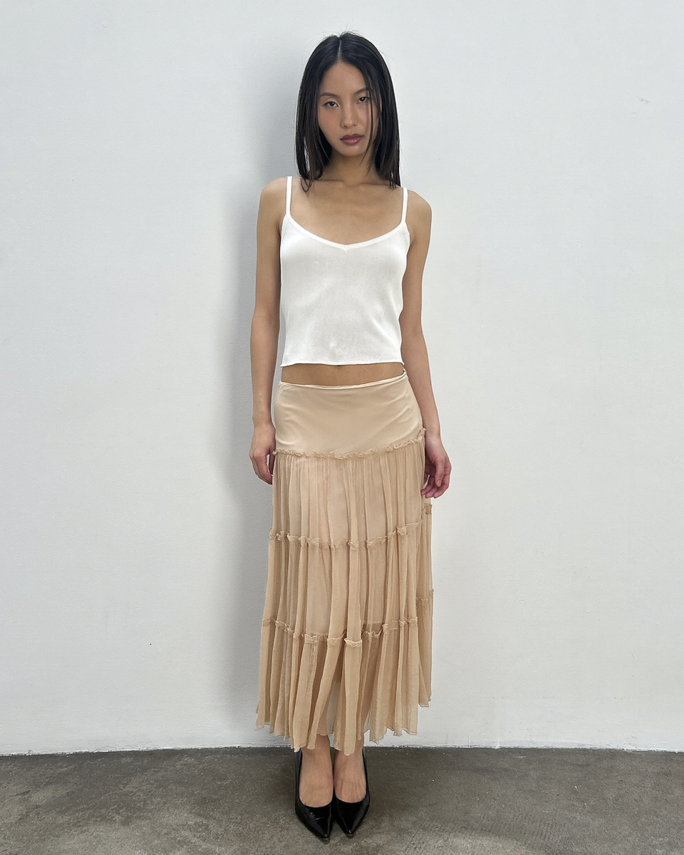Blumarine Tiered Silk Skirt