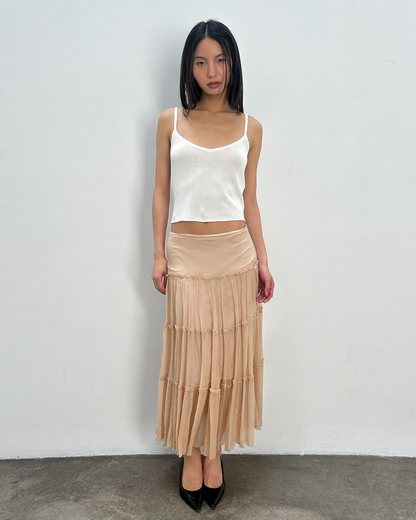 Blumarine Tiered Silk Skirt