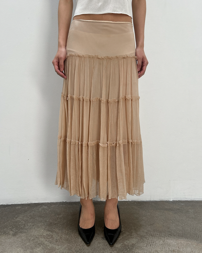 Blumarine Tiered Silk Skirt