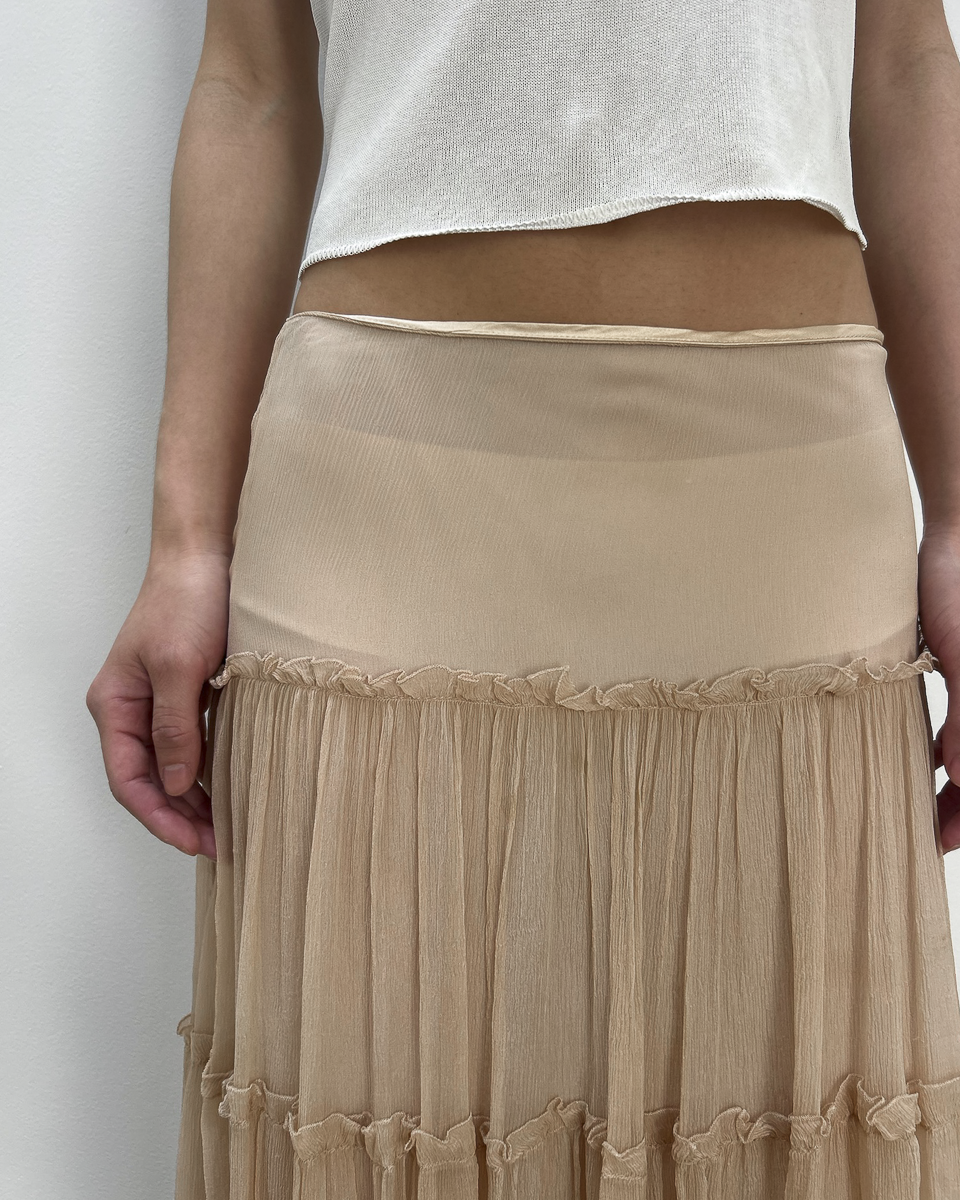 Blumarine Tiered Silk Skirt