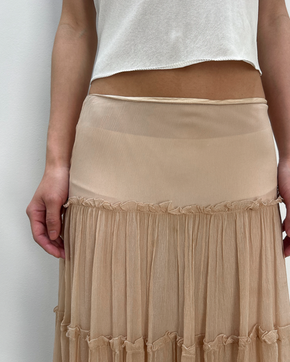 Blumarine Tiered Silk Skirt