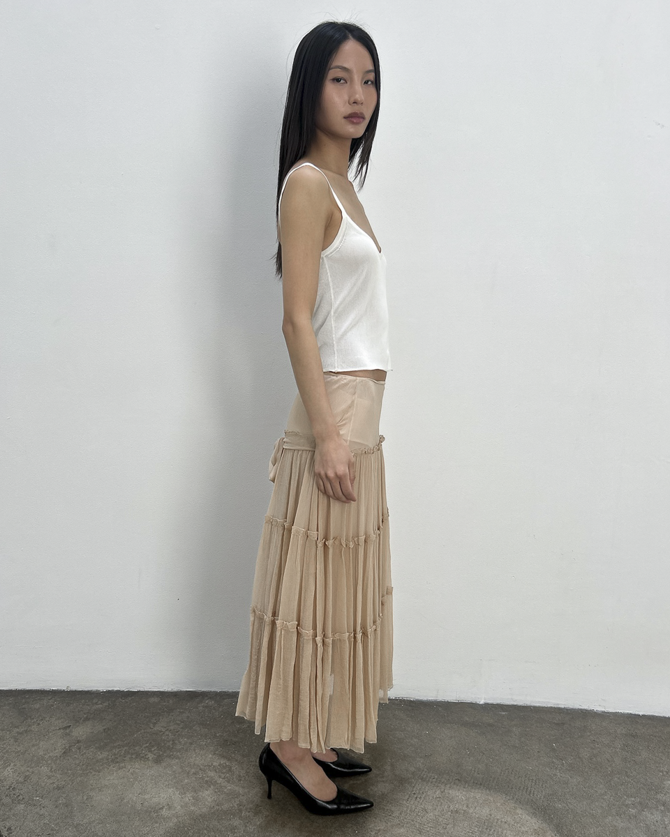 Blumarine Tiered Silk Skirt
