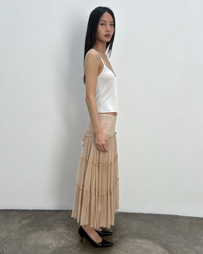 Blumarine Tiered Silk Skirt