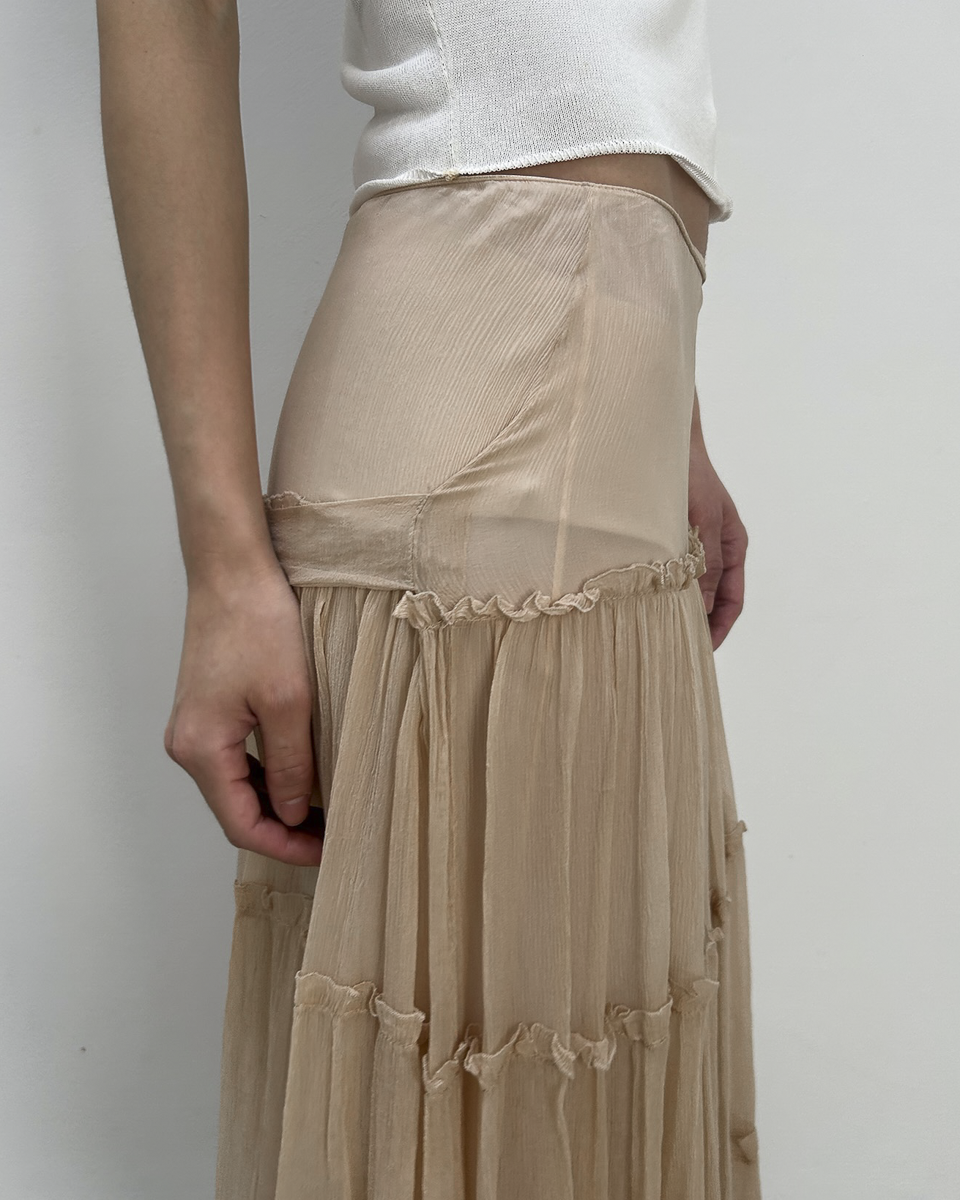 Blumarine Tiered Silk Skirt
