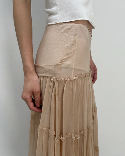 Blumarine Tiered Silk Skirt