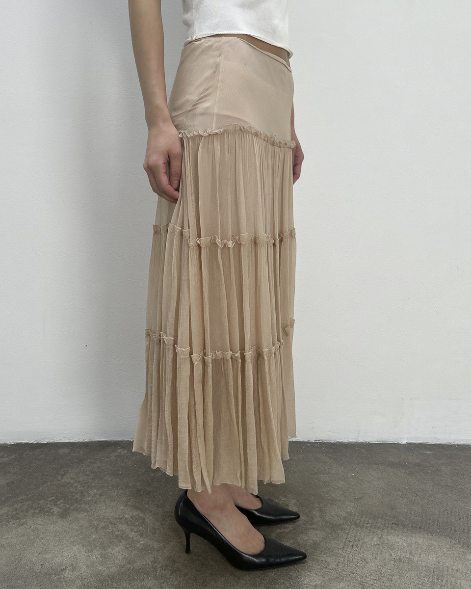 Blumarine Tiered Silk Skirt