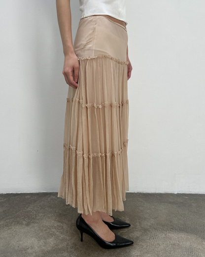 Blumarine Tiered Silk Skirt