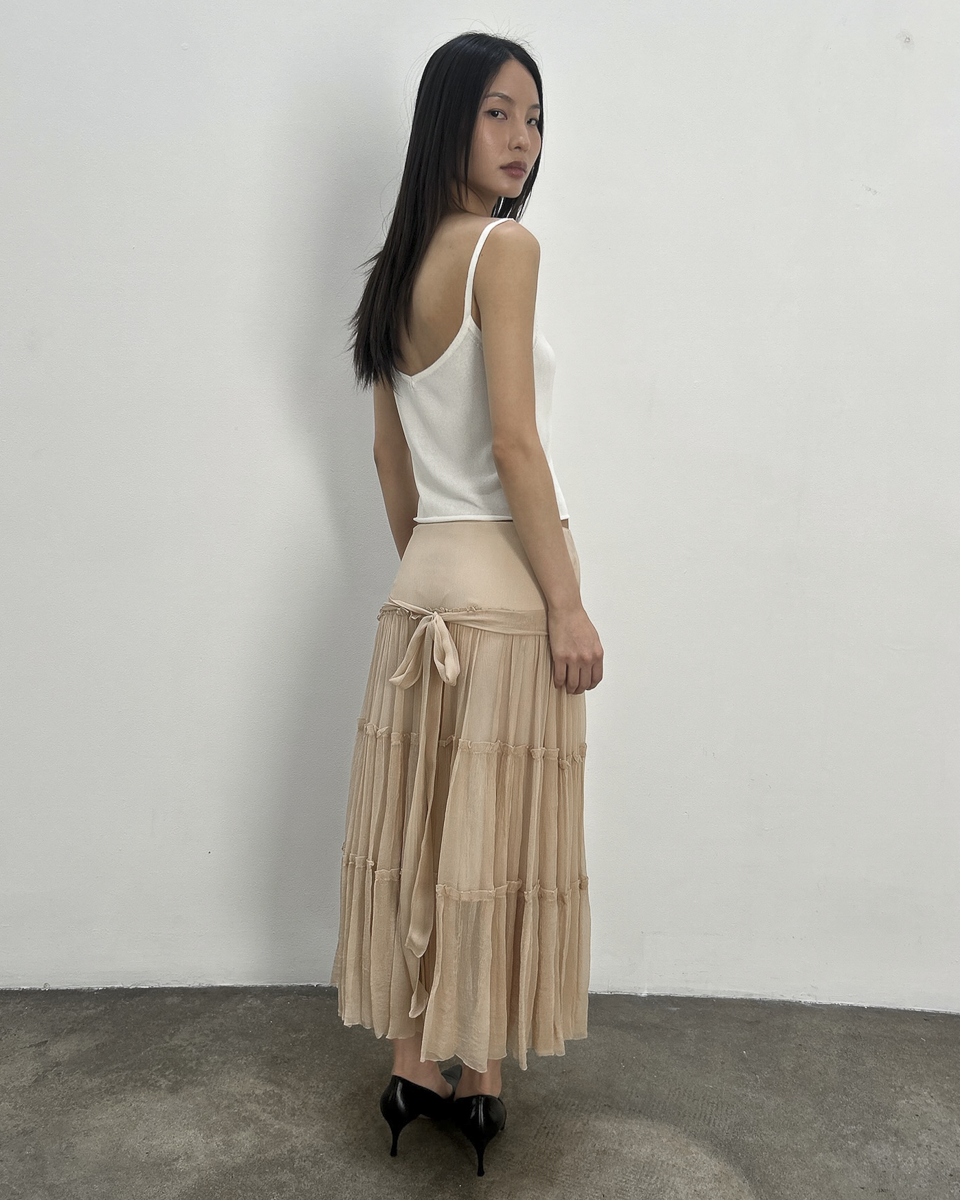 Blumarine Tiered Silk Skirt