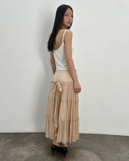 Blumarine Tiered Silk Skirt