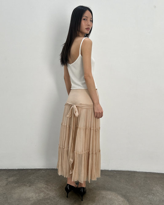 Blumarine Tiered Silk Skirt