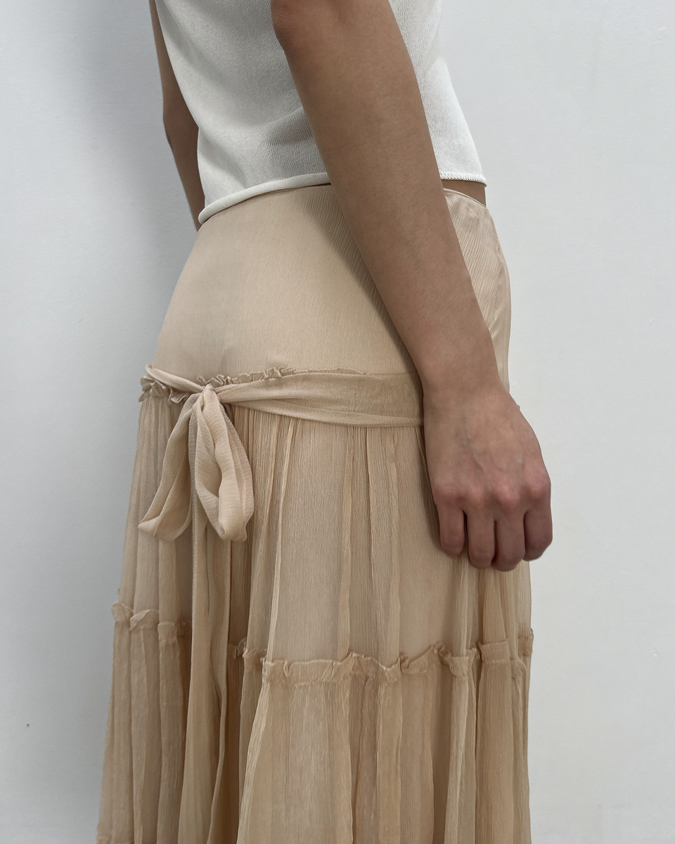 Blumarine Tiered Silk Skirt