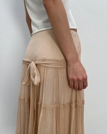 Blumarine Tiered Silk Skirt