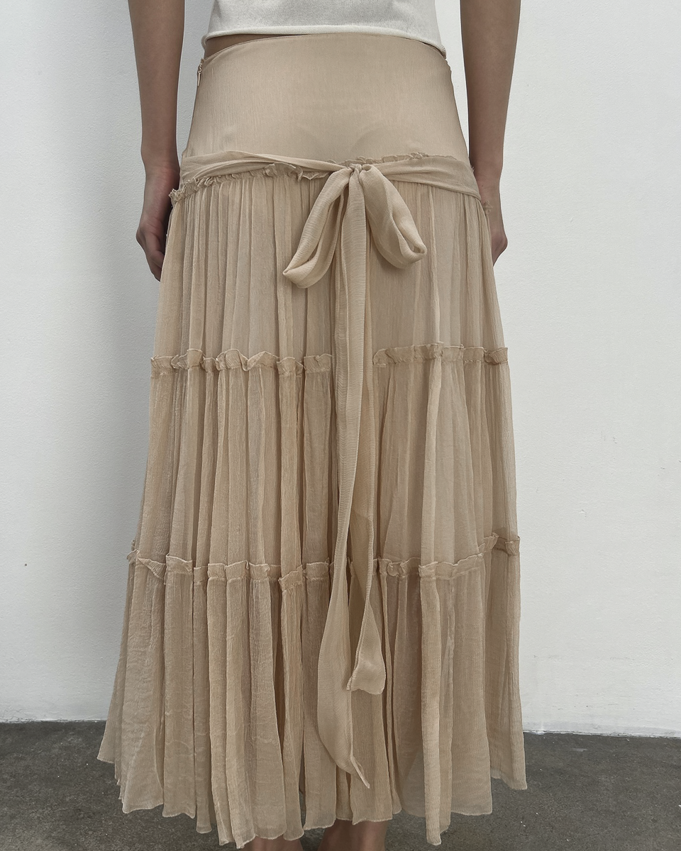Blumarine Tiered Silk Skirt