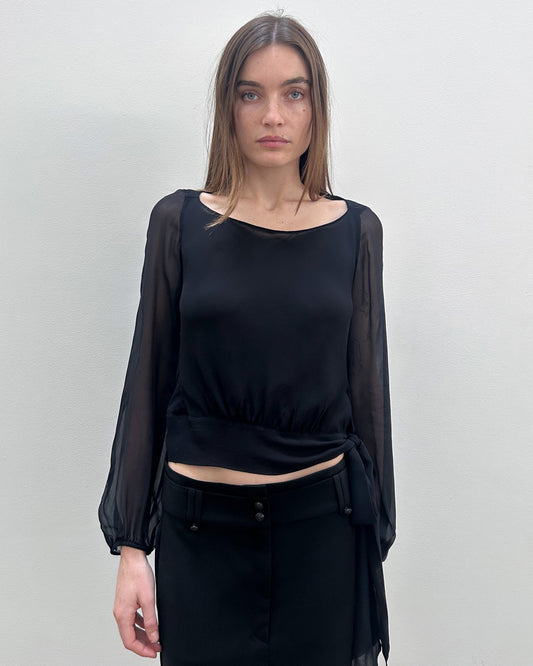 Emporio Armani Waist-Tie Silk Blouse