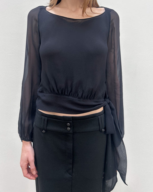 Emporio Armani Waist-Tie Silk Blouse