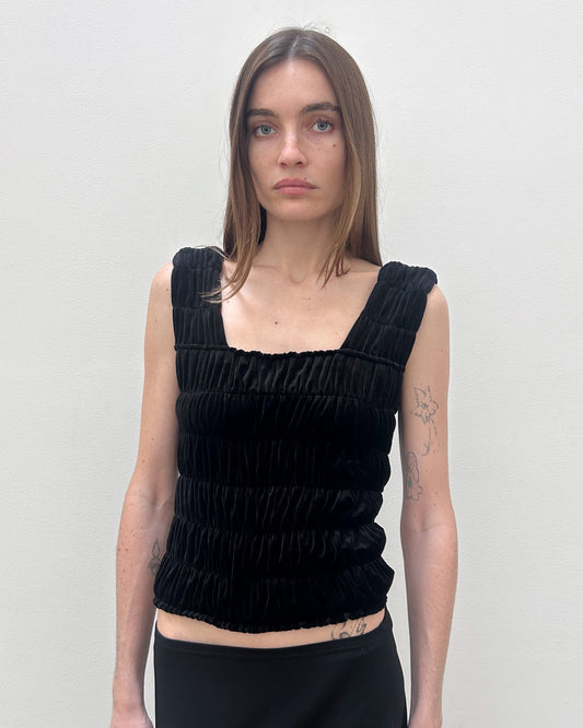 Comme des Garçons 1990 Velvet Ruched Top