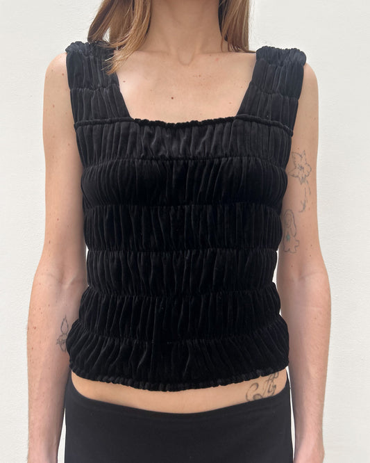 Comme des Garçons 1990 Velvet Ruched Top