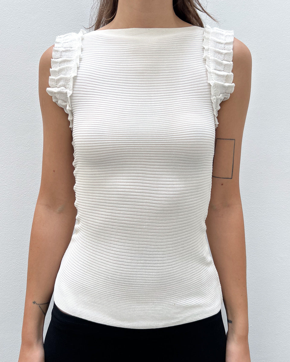 Emporio Armani Ruffle Sleeve Top